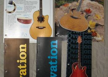 Ovation Retail Price Lists & Guitar Leaflets Ads Lot - cenniki broszury