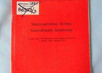 Międzynarodowy Kodeks Nomenklatury Botanicznej 1987 - unikat