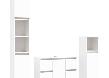 3-cz. zestaw mebli łazienkowych biały materiał drewnopochodny WM-3185597