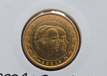 1 Euro Monako 2001 r.  pokryte złotem - rzadkość