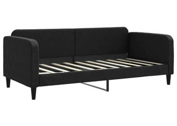 Sofa z funkcją spania czarna obita tkaniną 90x190 cm WM-354045