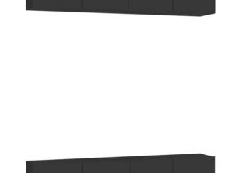 Szafki TV 4 szt. czarne 80x30x30 cm materiał drewnopochodny WM-3078745