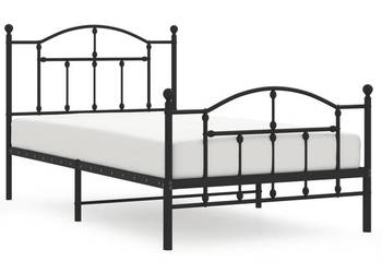 Łóżko Metalowe Czarne Rama Łóżka Ze Stelażem 100x190cm WM-353451