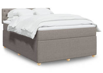 Łóżko kontynentalne z materacem taupe tkanina 140x190 cm WM-3287462