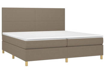 Łóżko kontynentalne z materacem taupe tkanina 200 x 200 cm WM-3135305