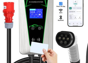 Stacja ładowania WALLBOX 22kW Type 2 z kartami RFID | z aplikacją SmartLife