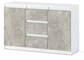 Komoda Do Pokoju Dziecięcego 120cm 3 Szuflady Salon Sypialnia Biała Beton