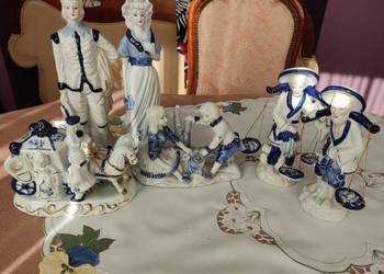 spora kolekcja porcelanowych figurek