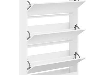 Szafka na buty biała 80x21x1255 cm materiał drewnopochodny WM-839924