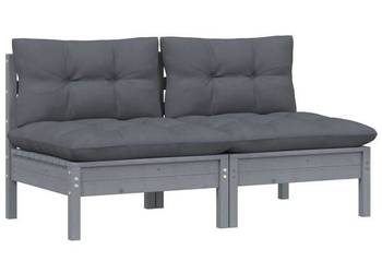 vidaXL 2-osobowa sofa ogrodowa z antracytowymi poduszkami(SKU:3095994)