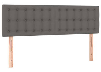 Zagłówek do łóżka z LED szary 144x5x78/88 cm sztuczna skóra WM-3121706