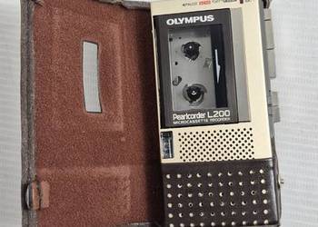 Kultowy Dyktafon Olympus Pearlcorder L200 | Sprawny | Case + Kaseta | Vinta