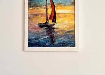 Obraz akrylowy „Nad żaglami o zmierzchu” 30*40 z ramą