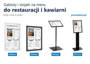 Stojaki na menu do restauracji, kawiarni i hotelu – A4, A3 i gabloty