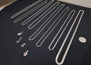 zestaw srebrnych łańcuszków (próba 925) + gratisy!