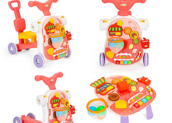 Pchacz jeździk hulajnoga stolik interaktywny edukacyjny 4w1 dla dzieci