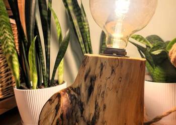 Drewniana lampka handmade