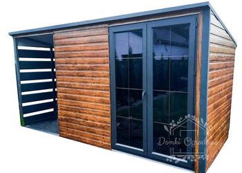 SCHOWEK  DOMEK OGRODOWY 3m x 2m wiata 1,5m spad w tył j. orzech ID268