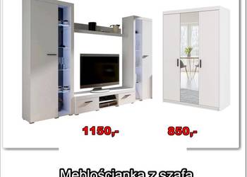 Meblościanka XL i  szafa trzydrzwiowa z lustrem  zestaw