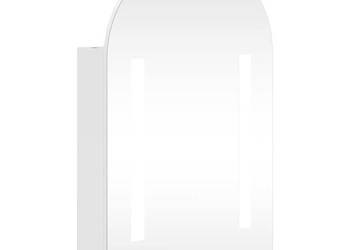 Szafka łazienkowa z lustrem i LED łukowa biała 42x13x70 cm WM-357973
