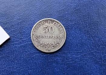 Stare monety 50 centesimi 1863 Włochy srebro