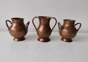 Stary miedziany wazon 3 sztuki