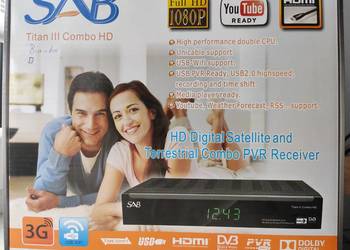 Tuner satelitarny DVB-/S2/T2/C SAB TITAN III HD COMBO