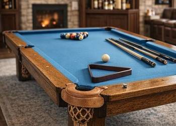 Bilard stół DREWNIANY kamień skóra jak nowy gwarancja DOWÓZ pool do św12