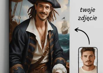 Obraz Portret na płótnie karykatura jack sparrow piraci ze zdjęcia prezent