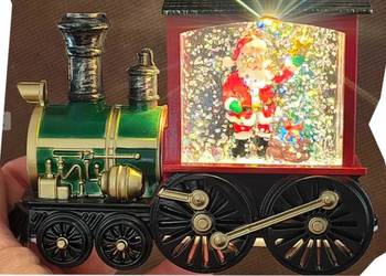 Dekoracja świąteczna lokomotywa latarenka oświetlenie LED