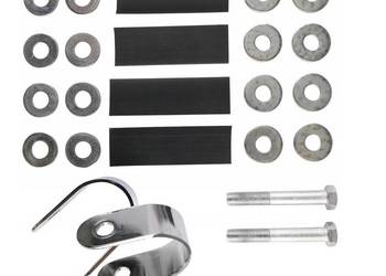 OBEJMY CHROM UCHWYTY NA GMOLE 32-38 MM SPACERÓWKI HALOGENY PODESTY 2 SZT