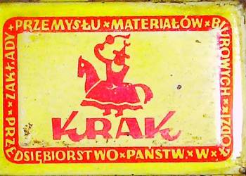 Pudełeczko blaszane z nazwą Krak i Lajkonikiem wyprodukowane w Łodzi