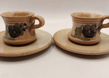 Filiżanka mniejsza ze spodkiem dwa razy rustykalny styl Francja