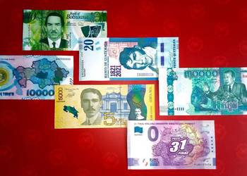 135 - Reprodukcja (kopia) Banknoty Świata-09 - 6 szt. (skala 1:1)