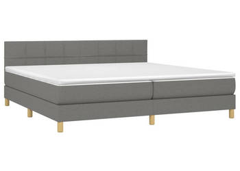 Łóżko kontynentalne z materacem ciemnoszara tkanina 200x200cm WM-3133742