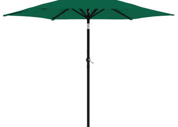 Parasol ogrodowy LED stalowy słupek zielony 225x225x212 cm WM-4005067
