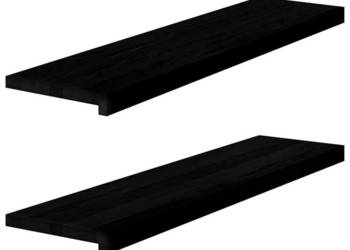 Parapety 2 szt. ciemnobrązowy 100x30x2 cm lite drewno dębowe WM-4009192