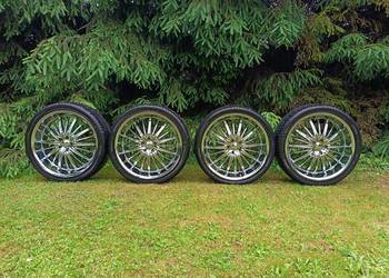 Alufelgi chromowane Akuza 22 R22 Belle 761 5x127 + opony Nexen 265/35