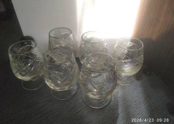 Vintage,krysztalowe kielichy do koniaku