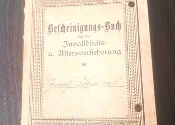 Książeczka ubezpieczeniowa Królewiec 1912r język niemiecki