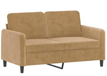 Sofa 2-osobowa brązowy 120 cm tapicerowana aksamitem WM-359439