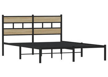 Łóżko Czarne Metalowe Rama Łóżka Metalowa Ze Stelażem 140x190 cm WM-4017102