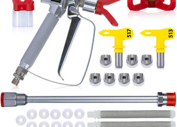 Pistolet Malarski z Dyszami 517 i 513 | Lanca 50cm, 11 Uszczelek, 6 Filtrów