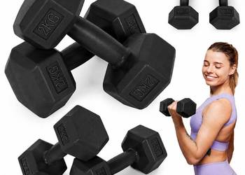 Hantle sześciokątne zestaw 2x2 kg ciężarki do ćwiczeń obciążniki fitness