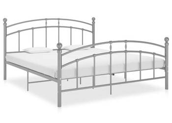 Łóżko Metalowe Szare Rama Łóżka Ze Stelażem 200 x 200 cm WM-324987