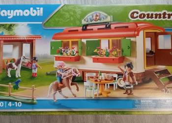 Zestaw klocków Playmobil 70510 Kemping z kucykami i przyczepą