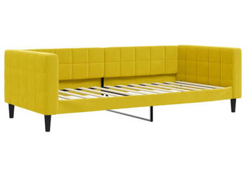 Sofa z funkcją spania żółta obita aksamitem 90x200 cm WM-354013