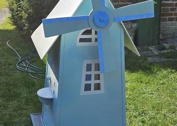 Wiatrak ogrodowy drewniany domek dla dzieci duży