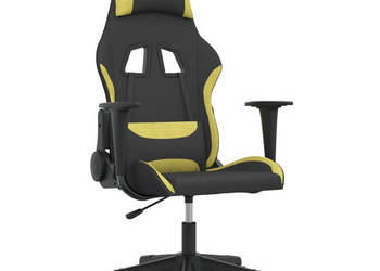 Fotel gamingowy czarno-jasnozielony tkanina WM-3143738