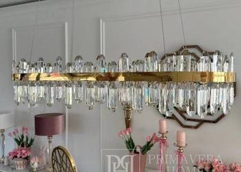 Kryształowy złoty żyrandol LED 100cm